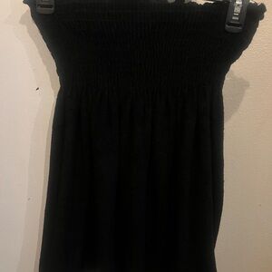 Black Smocked Tube, linen yellow tube, purple crop and brownish crop Top